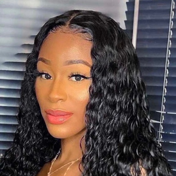 Water Wave Brazilian Human Hair wig 22 inch Lace Front 4x4